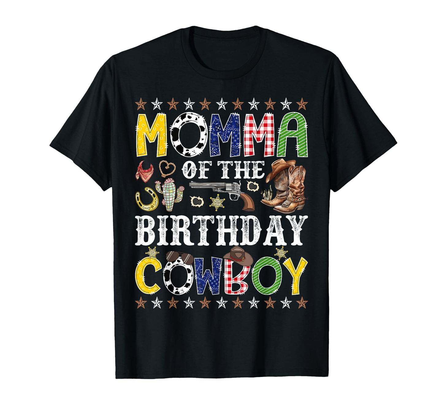 Momma Of The Birthday Cowboy Western Rodeo Momma T-Shirt