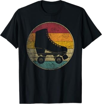 Roller Skates Rink Skating Skater Vintage Retro 70s 80s Gift T-Shirt