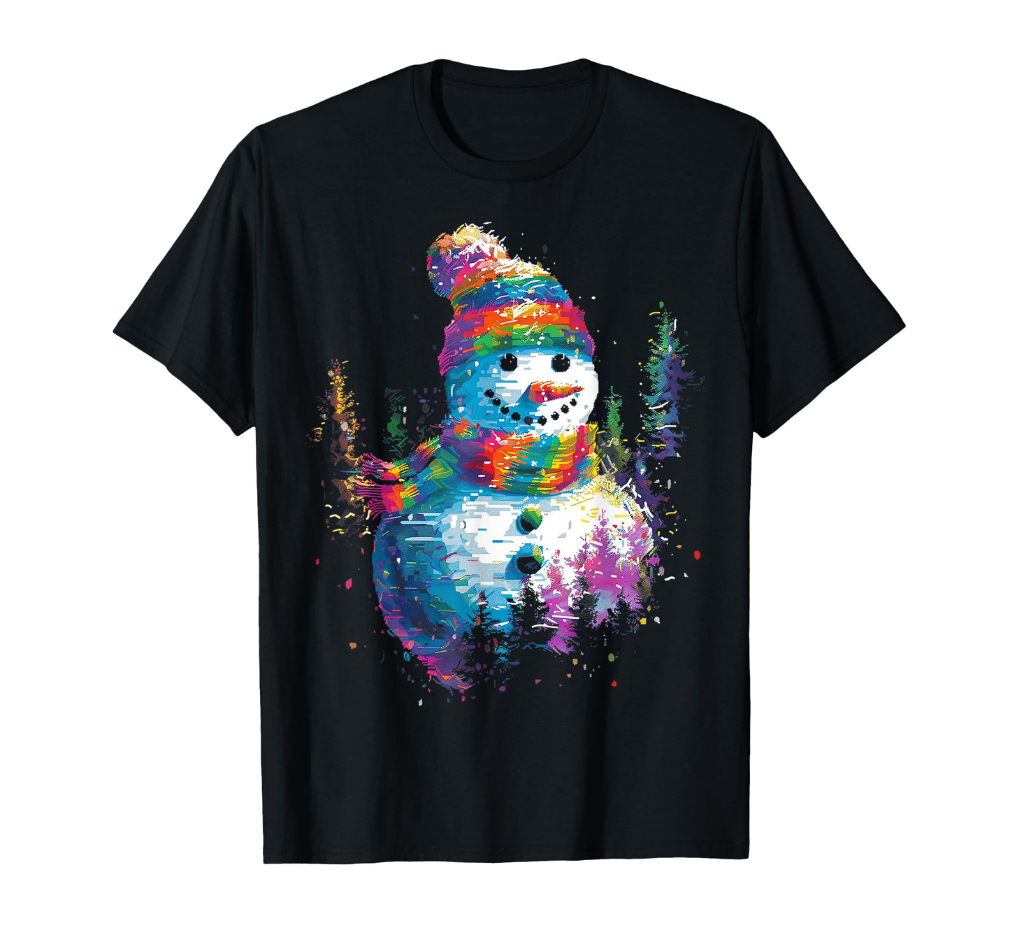 Snowman Christmas Motif X-Mas Art Family Snowman T-Shirt