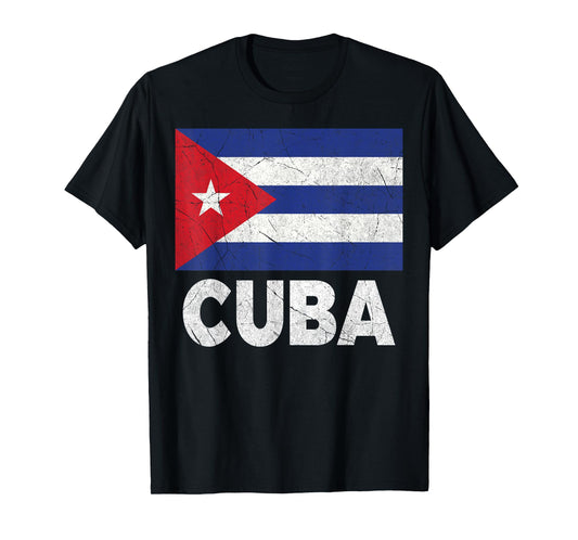 Cuban Flag Cuba Cubano Cubana Vintage Distressed Birthday T-Shirt