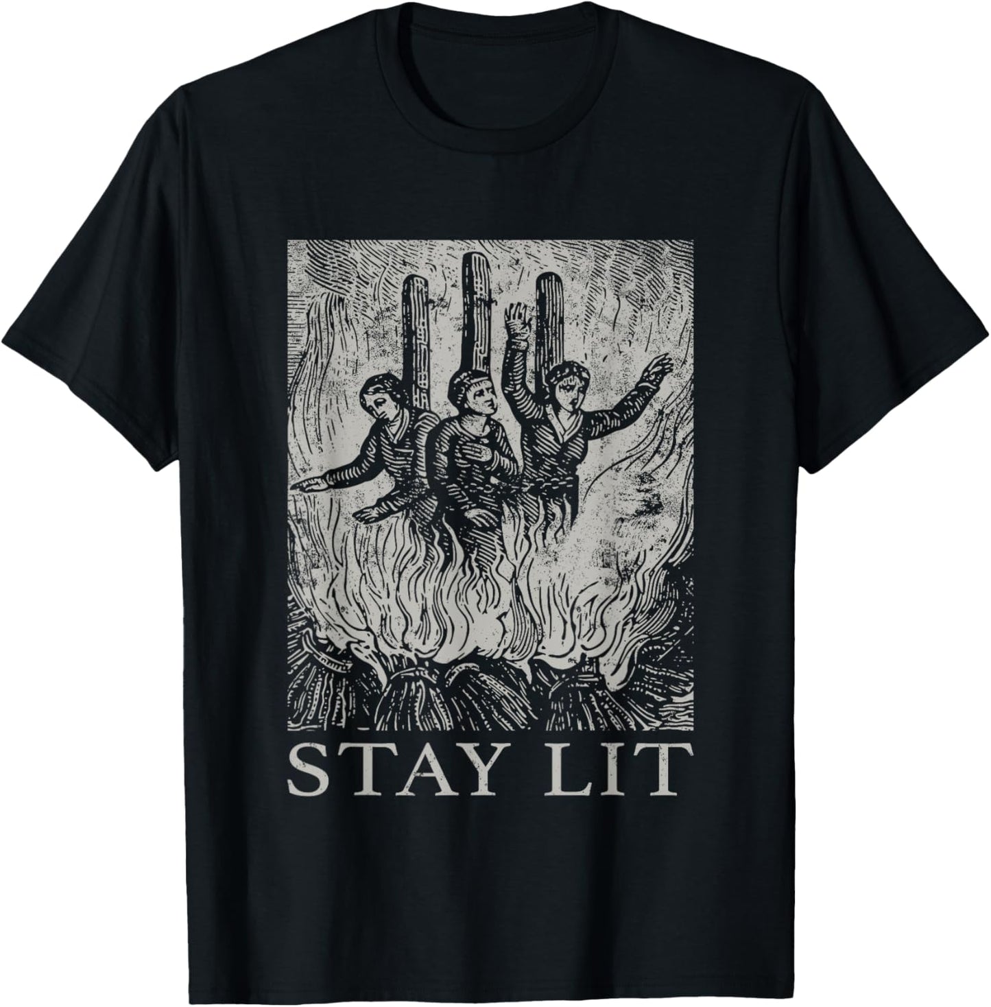 Occult Stay Lit Satan Devil Hell Unholy Antichrist Witch T-Shirt