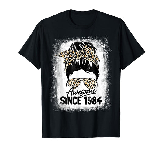 38 Years Old Awesome Since 1984 Leopard 38th Birthday T-Shirt