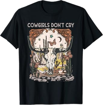 Classic Rodeo Funny Music Do not Cry with Western Cowgirl T-Shirt