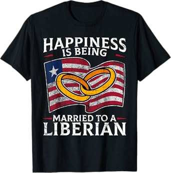 Liberian Marriage Liberia Married Wedding Heritage Flag T-Shirt