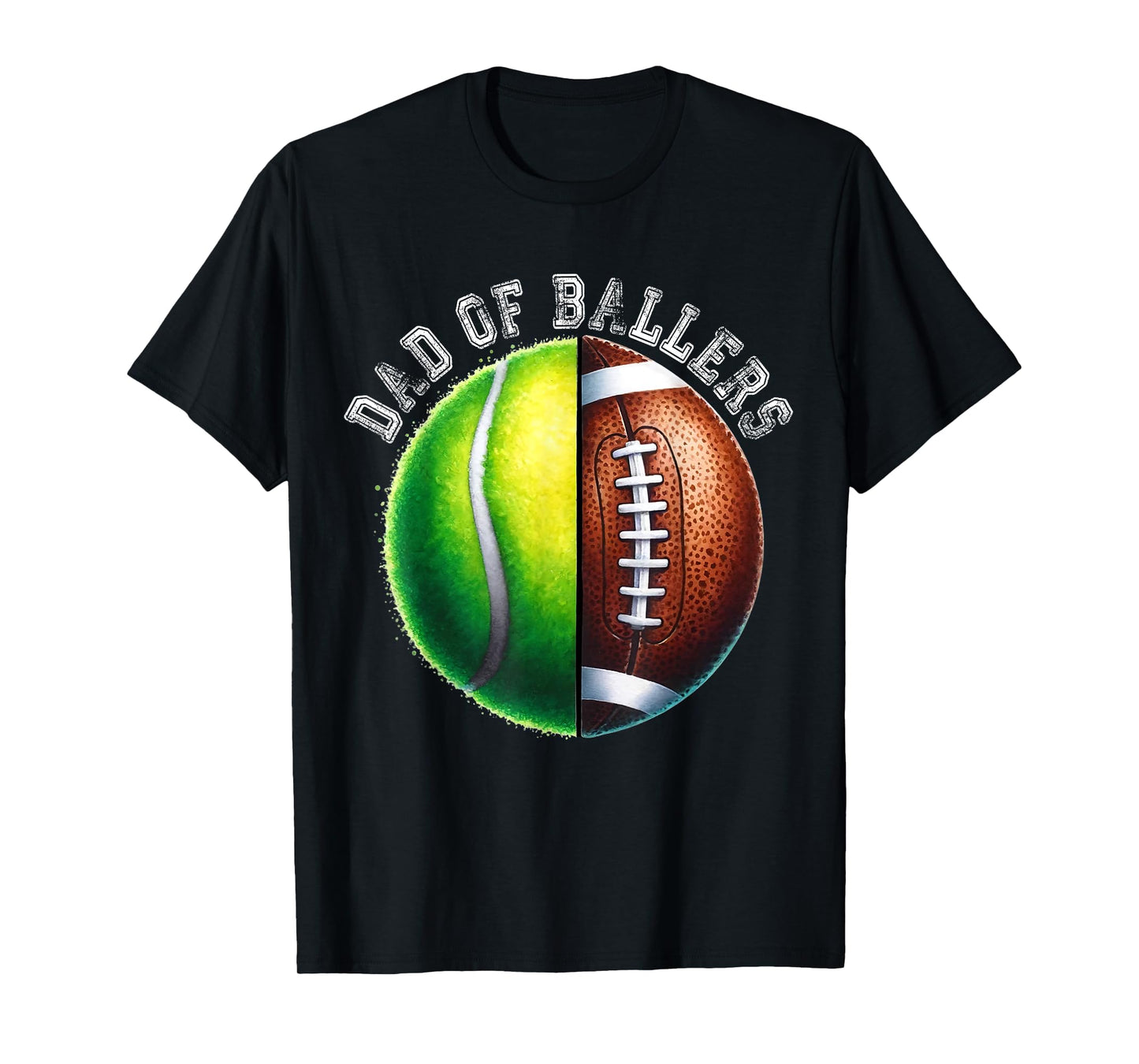 Dad of Ballers Tennis Football Player Coach Father's Day T-Shirt