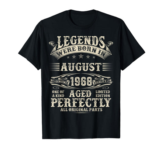 57th Birthday Gifts For Men 57 Year Old Bday August 1968 T-Shirt