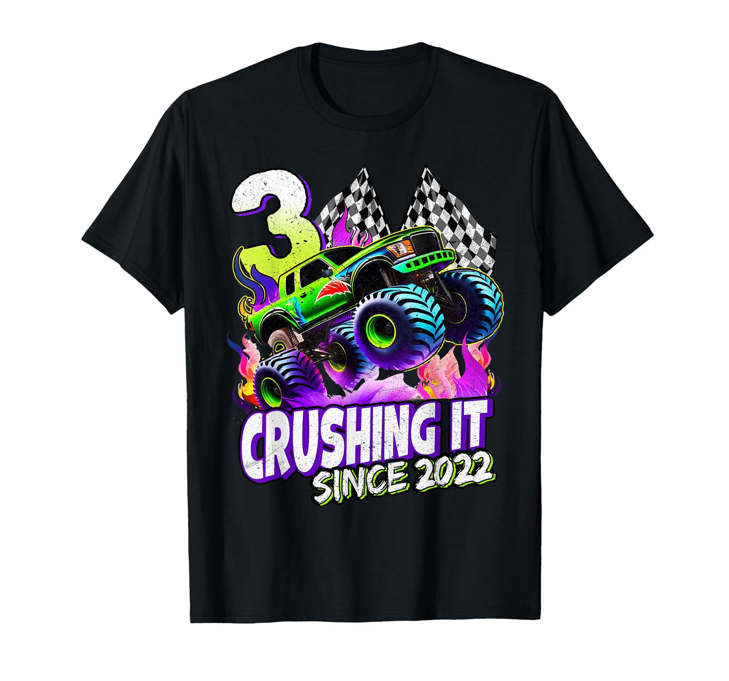 Birthday Boys Monster Truck 3 Year Old 3rd Birthday Party T-Shirt