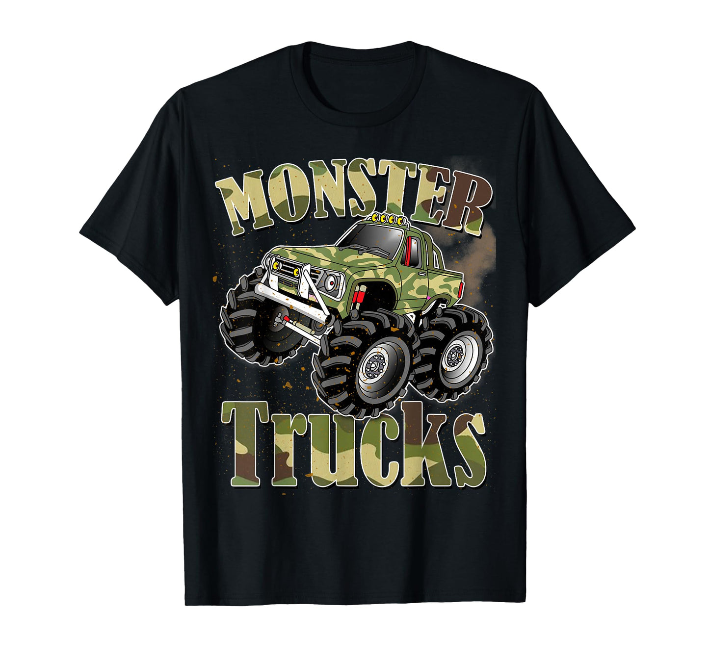 Monster Trucks T Shirt Funny Camouflage Birthday Gift T-Shirt