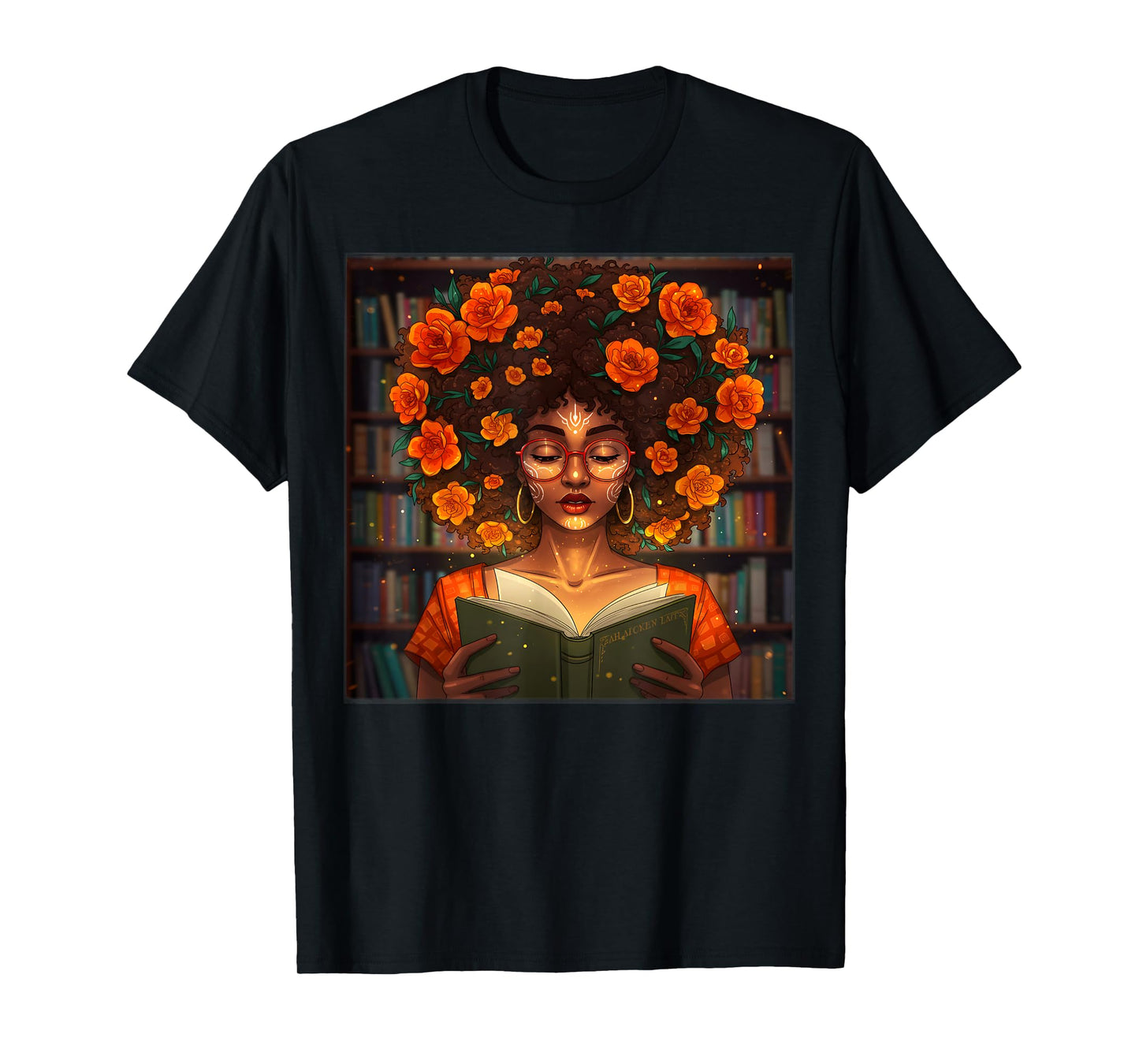 Black History Month Black Afro Girl Women Book Lovers Gifts T-Shirt
