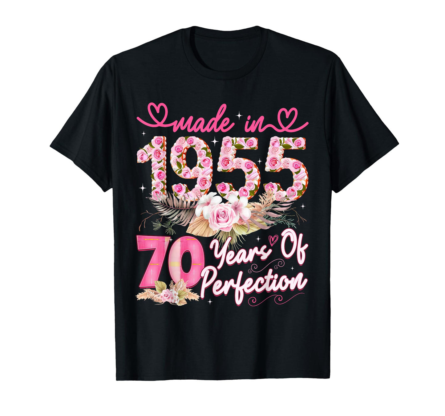 Made in 1955 70th Birthday 70 Year Old Floral Perfection T-Shirt