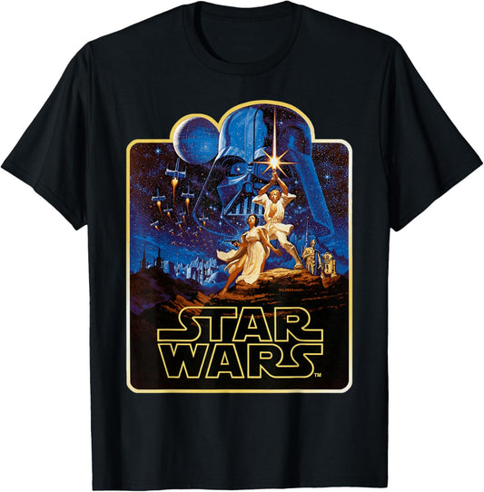 Star Wars A New Hope Luke & Leia Vintage Poster Art T-Shirt