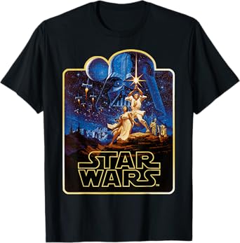Star Wars A New Hope Luke & Leia Vintage Poster Art T-Shirt