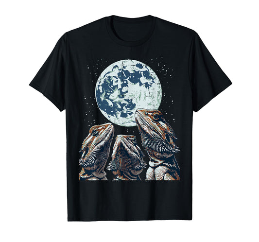 Bearded Dragon Moon Howl Beardie Meme Reptile Men Women Kids T-Shirt