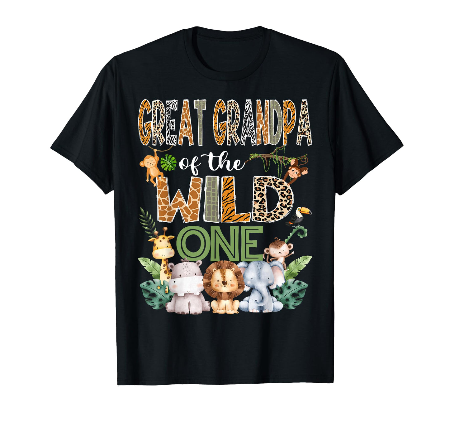 Great Grandpa Of The Wild One 1St Birthday Safari Zoo Jungle T-Shirt
