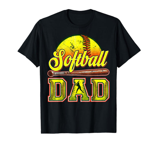 Retro Softball Dad Game Day Dad Father's Day T-Shirt
