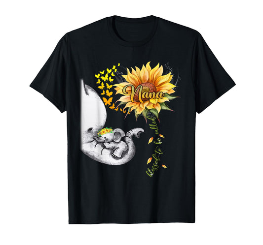 Blessed To Be Called Nana Sunflower Elephant Mother's Day T-Shirt