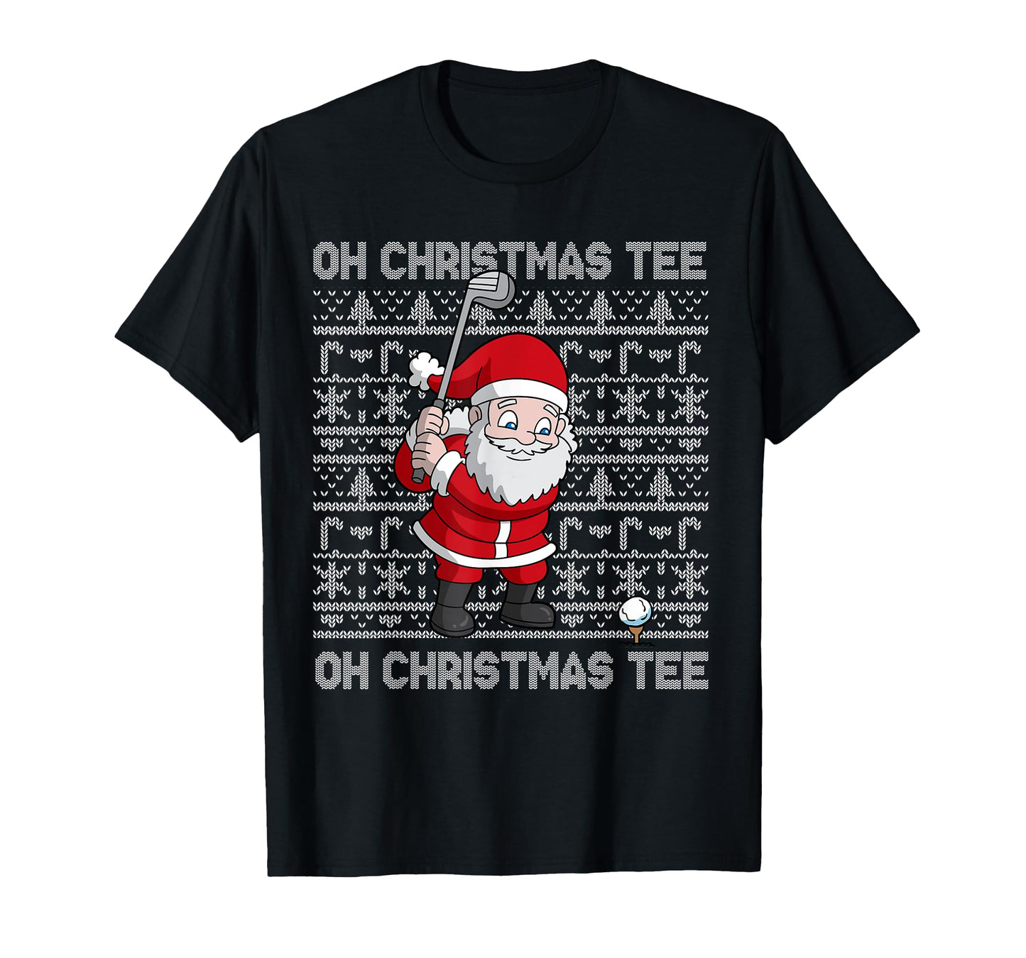 Golf Oh Christmas Tee Santa Claus Golfer Golfing Short Sleeve T-Shirt