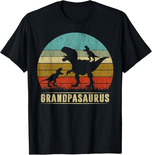 Grandpa Dinosaur Grandpasaurus 2 Two kids Father's Day T-Shirt