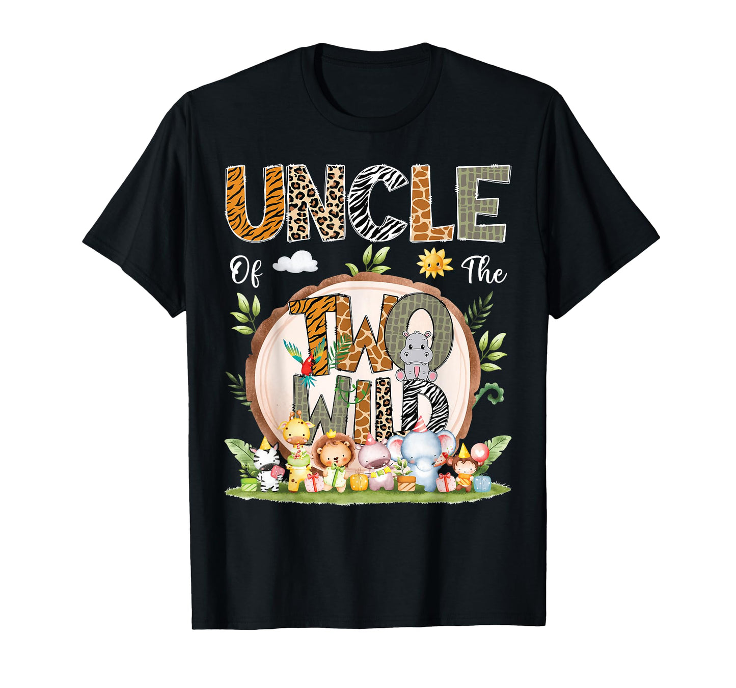 Uncle Of The Two Wild Animal Safari 2Nd Birthday Party T-Shirt
