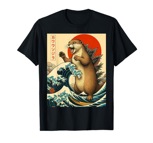Otterzilla Otter Japanese Art Funny Gifts for Men Women Kid T-Shirt