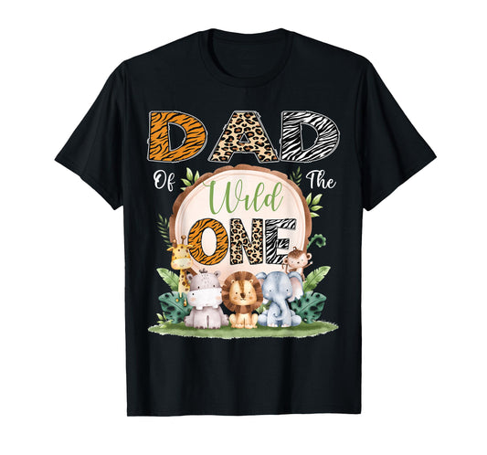Dad Of The Wild One First Birthday Safari Woodland T-Shirt