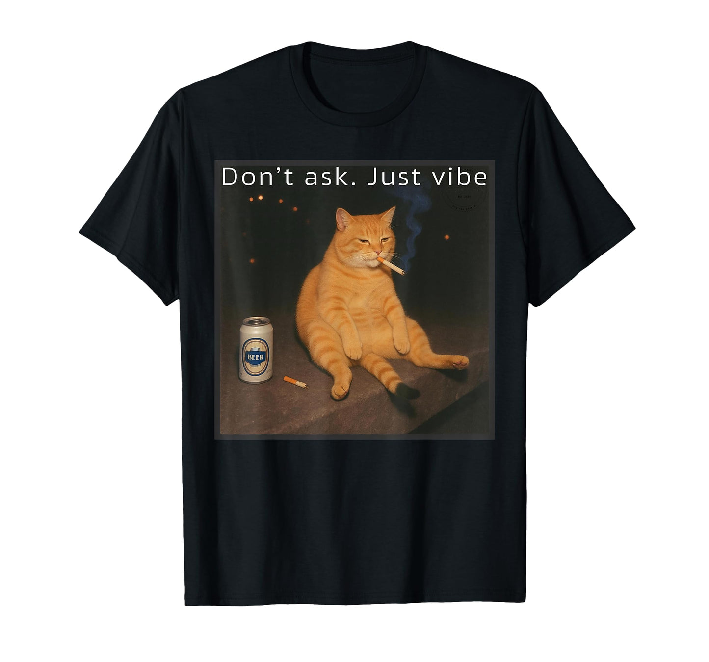 Cigarette Kitten Funny Smoking Cat Meme Stupid Brainrot T-Shirt