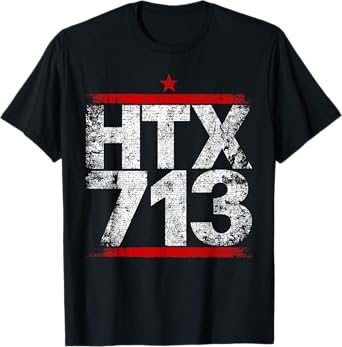 HTX 713 Houston Strong H-Town Distressed Vibe Houston Texas T-Shirt