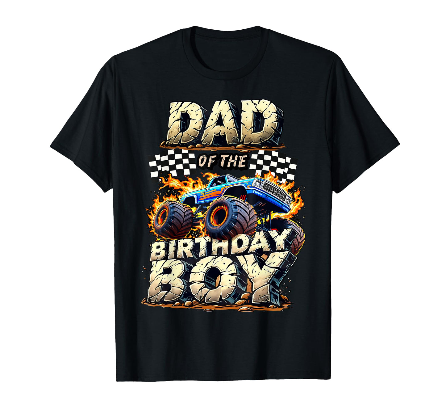 Dad Of The Birthday Boy Monster Truck Family Matching Party T-Shirt