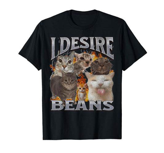 Beans Funny Cat Meme Bootleg Graphic T-Shirt
