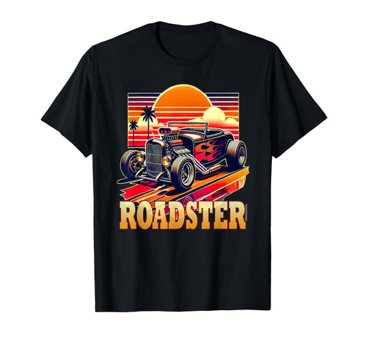 Retro Vintage 80s Roadster Car Street Rod Classic Dad Race T-Shirt