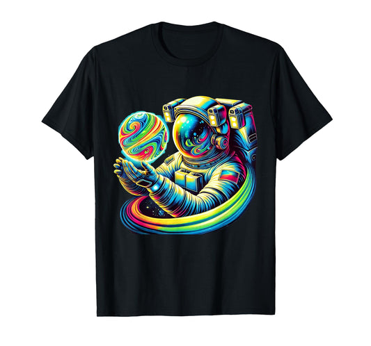 Astronaut Holding Planet Astronomy Cosmology Space Science T-Shirt