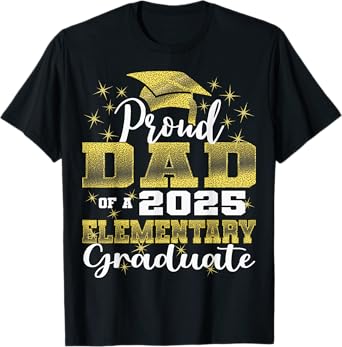 Proud Dad of 5th Grade Graduate 2025 Elementary Graduation T-Shirt