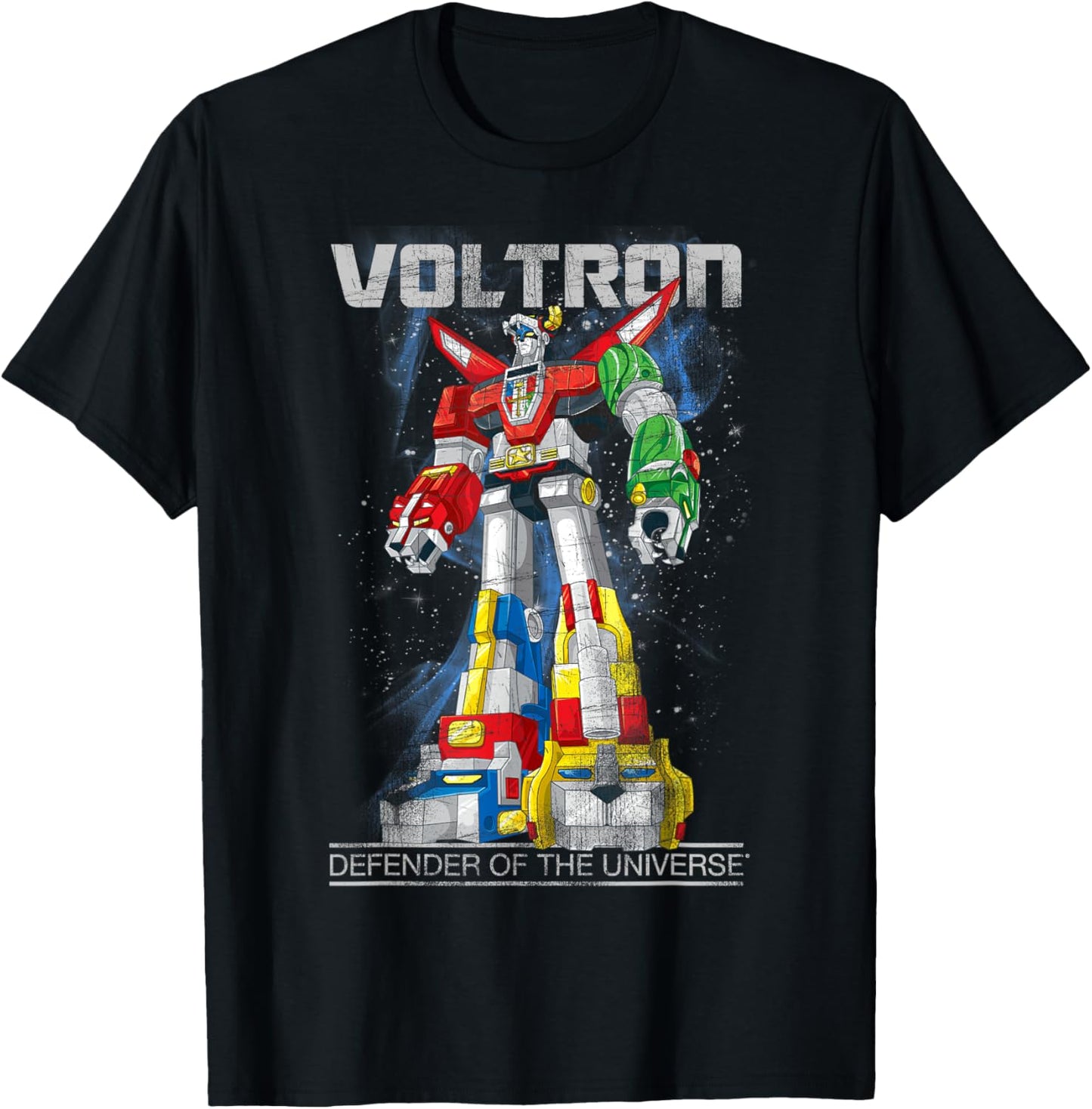 Voltron Retro Defender Space Distressed T-Shirt