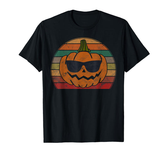 Vintage Pumpkin Face Costume Boys Girls Halloween T-Shirt