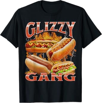 Glizzy Gobbler Funny Wiener Hot Dog Meme Bootleg Graphic T-Shirt for Men Women