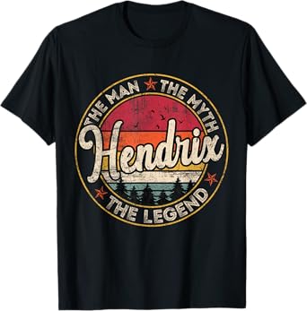 Hendrix The Man The Myth The Legend Personalized Name T-Shirt