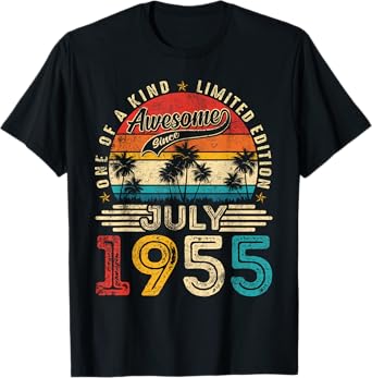 Awesome since July 1955 70th Birthday Men Women 70 Years Old T-Shirt