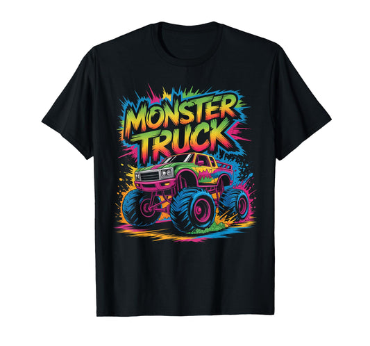 Monster Truck for Toddlers, Kids Monster Truck Retro Vintage T-Shirt