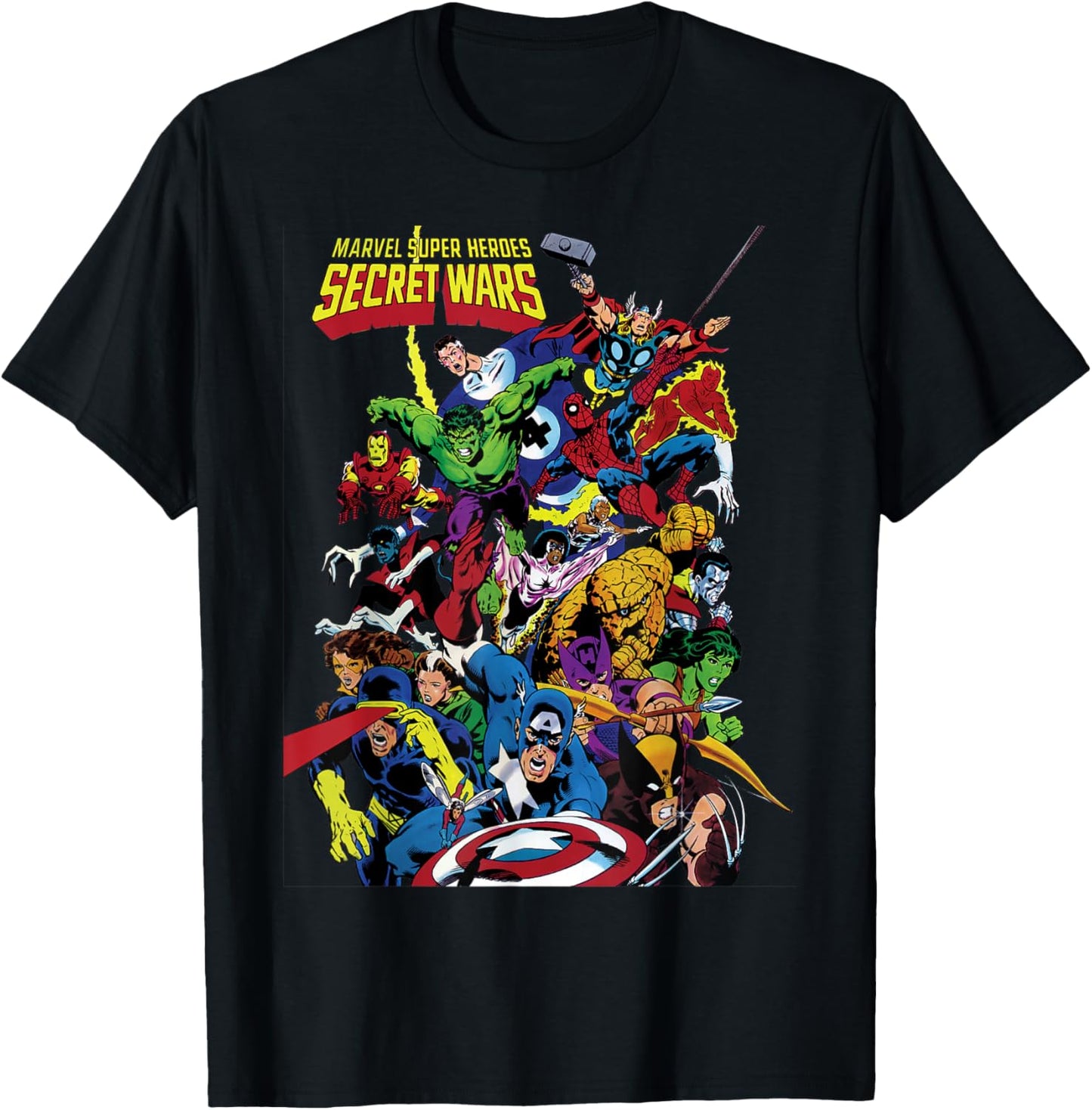 Marvel Exclusive Secret Wars Franchise Hero Collage T-Shirt
