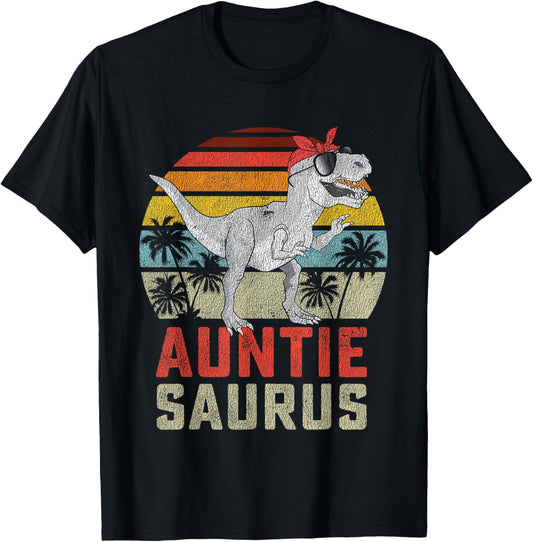 Auntiesaurus T Rex Dinosaur Auntie Saurus Family Matching T-Shirt