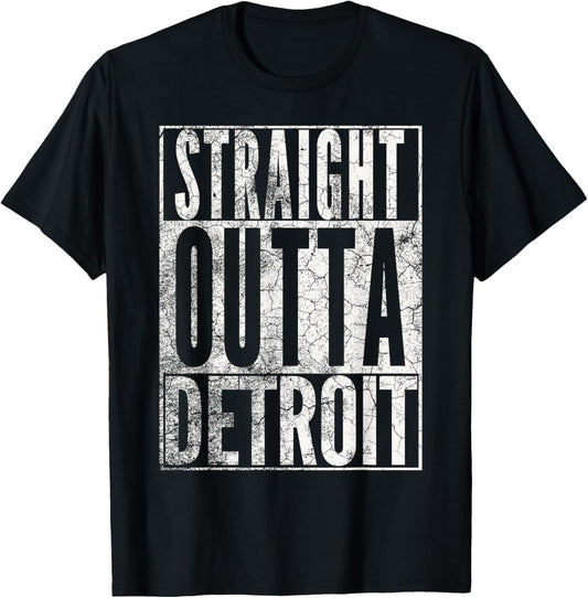 STRAIGHT OUTTA DETROIT Michigan Vintage Gift T-Shirt