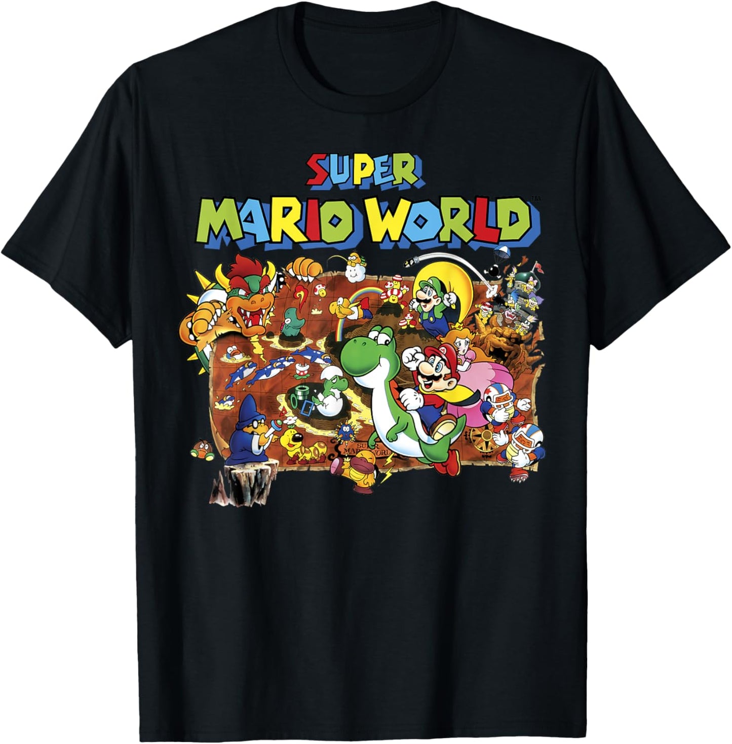 Super Mario World Retro Map Graphic T-Shirt T-Shirt