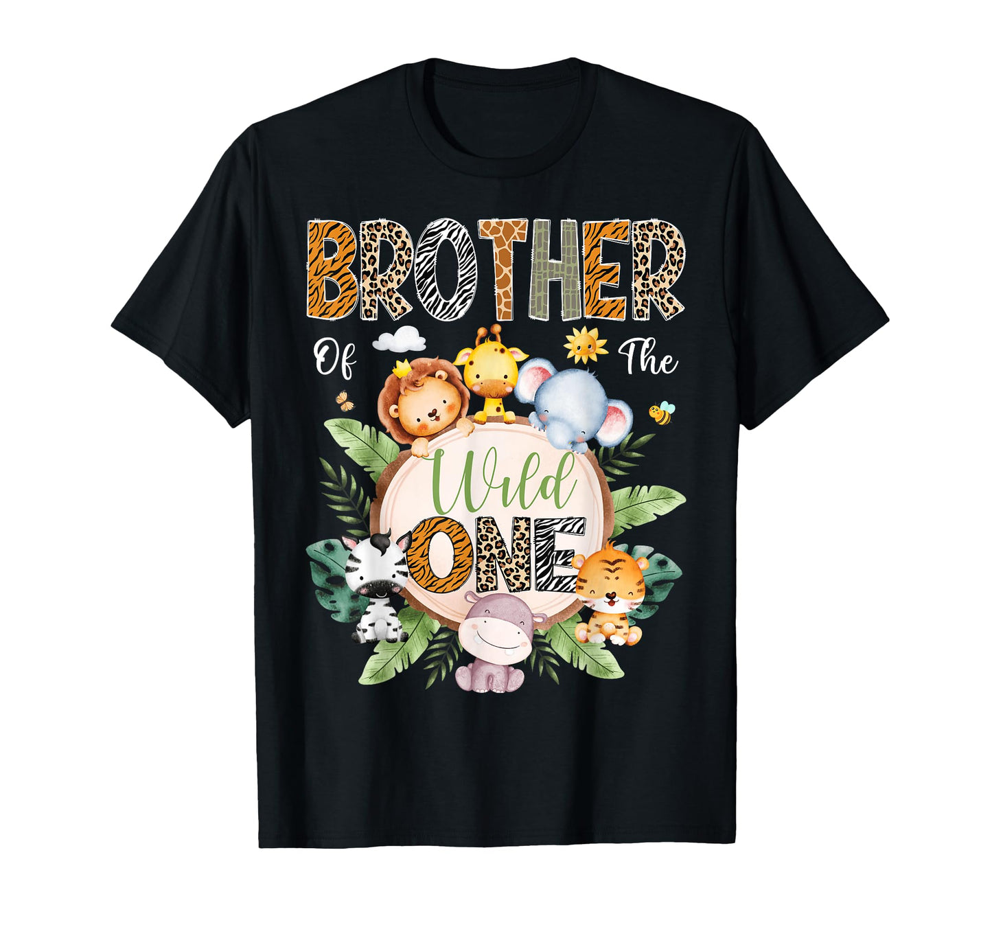 Brother Of The Wild One 1St Birthday Safari Jungle Animal T-Shirt