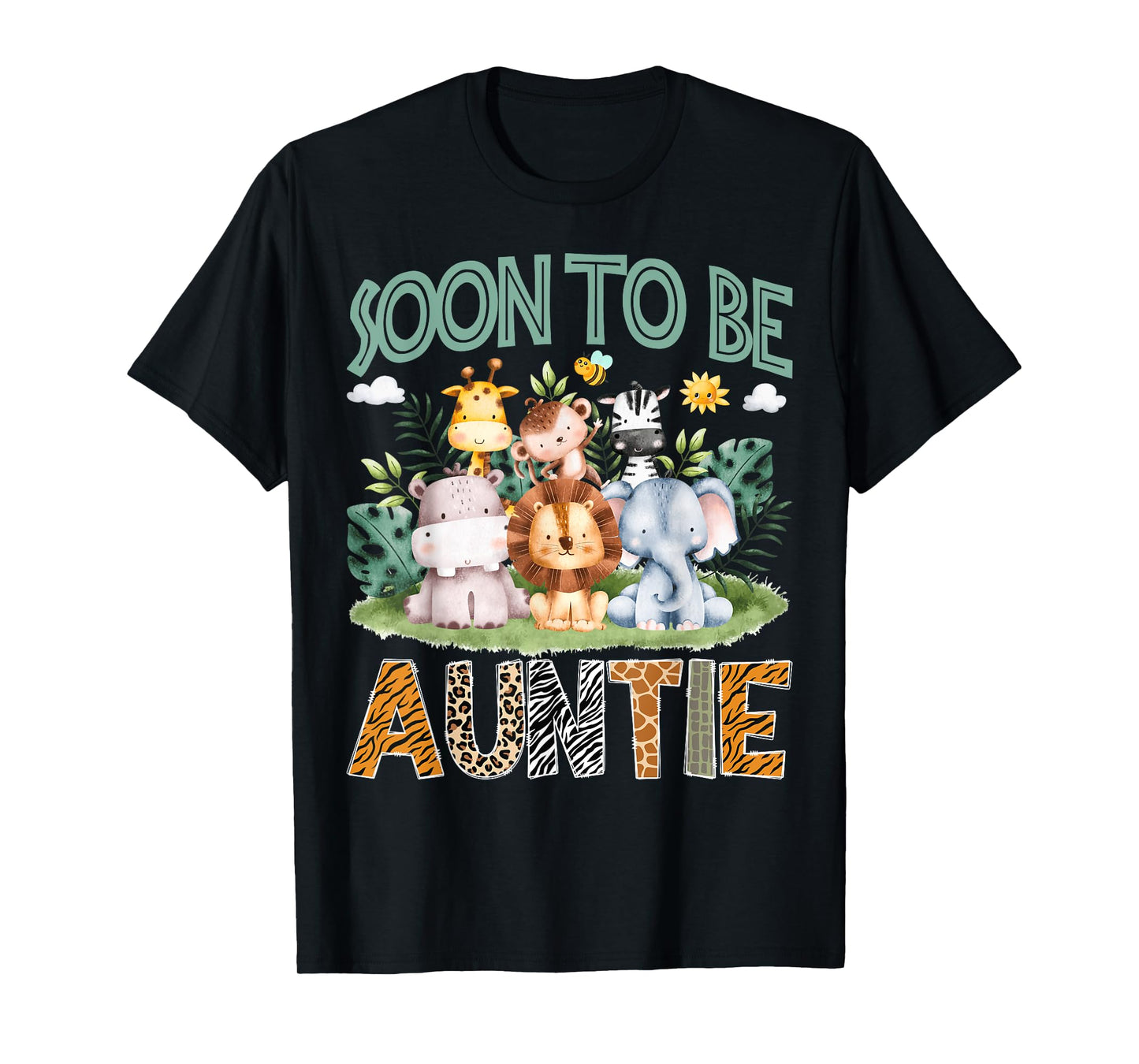 Soon To Be Auntie Animal Safari Jungle Gender Reveal T-Shirt