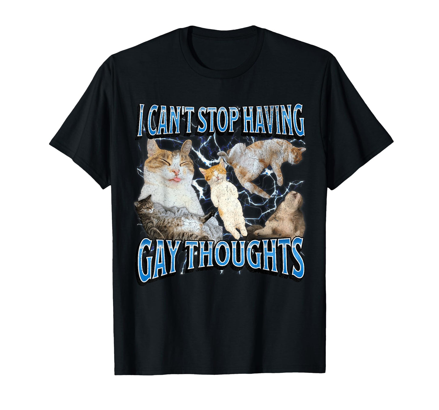 I Can't Stop Having Gay Thoughts Funny Cat Meme Bootleg T-Shirt
