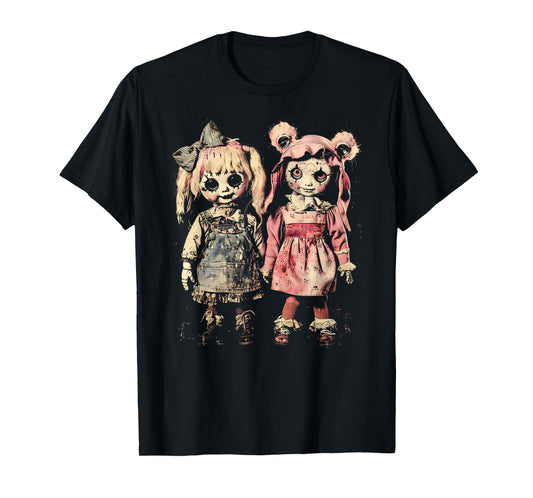 Creepy Doll Haunted Toy Horror Pastel Goth Alt Scary Dolls T-Shirt