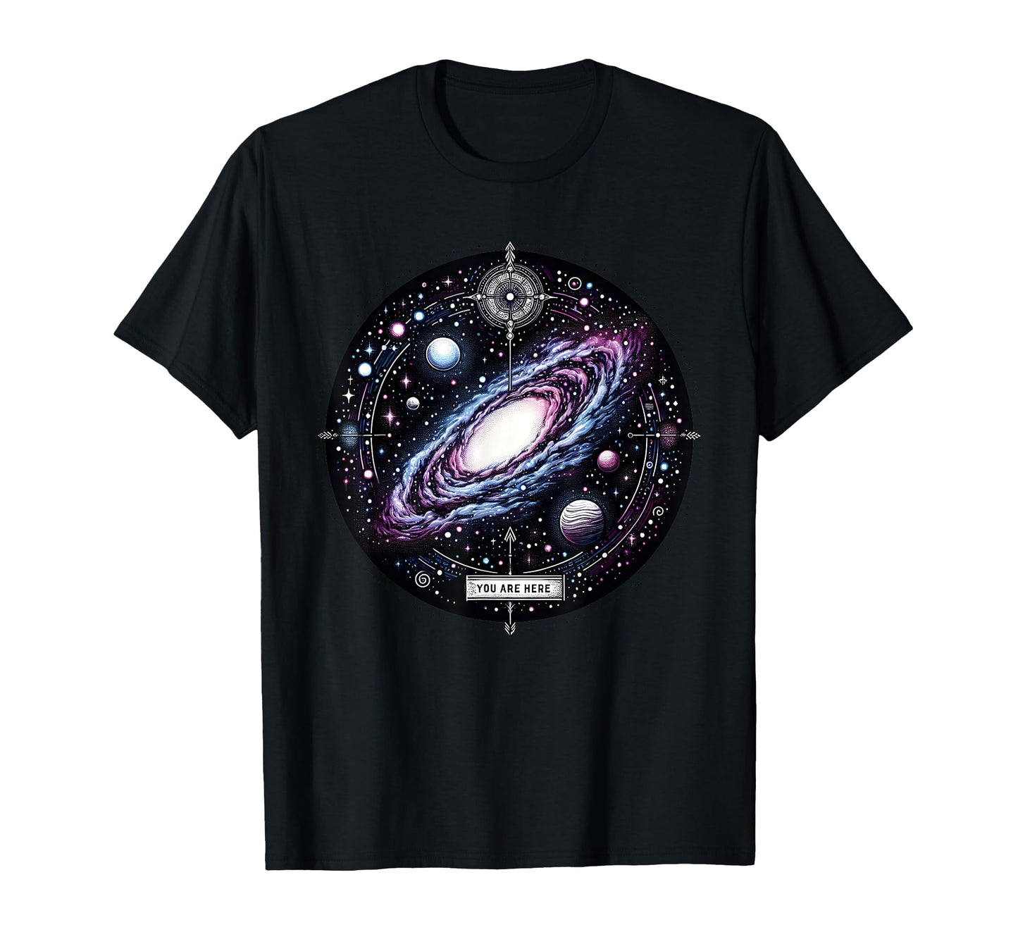 You Are Here Milky Way Funny Galaxy Astronomy Men Women Kids T-Shirt