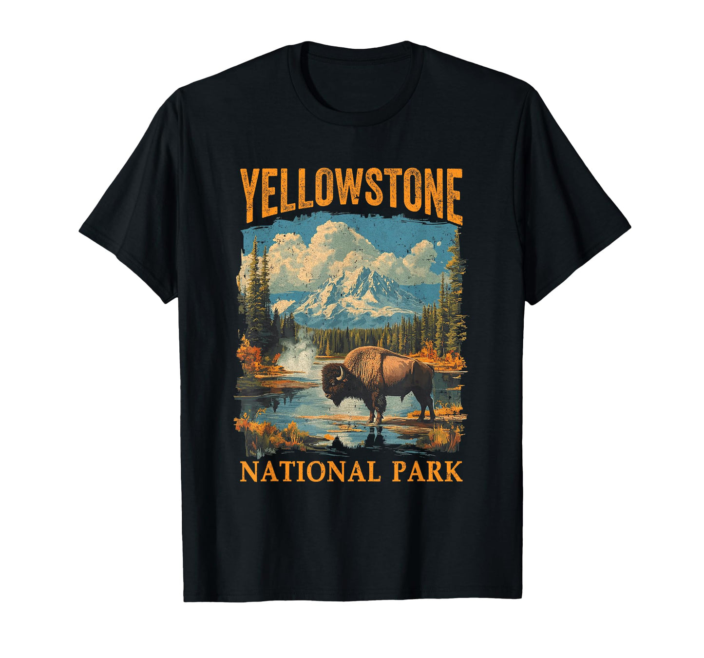 Yellowstone National Park Vintage Hiking Camping T-Shirt