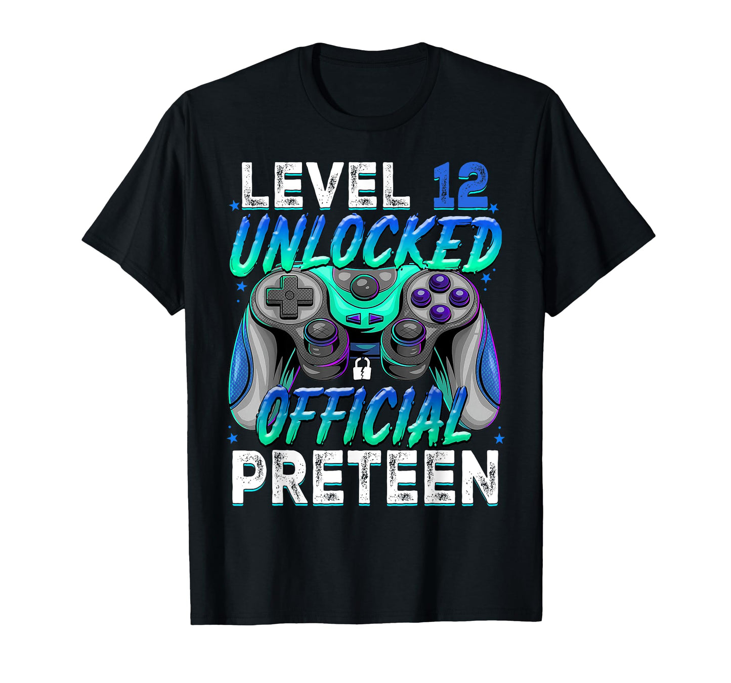 Level 12 Unlocked Official Preteen 12th Birthday Gaming Boy T-Shirt