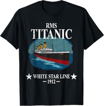 RMS TITANIC White Star Line Cruise Ship 1912 Boys Girls Kids T-Shirt